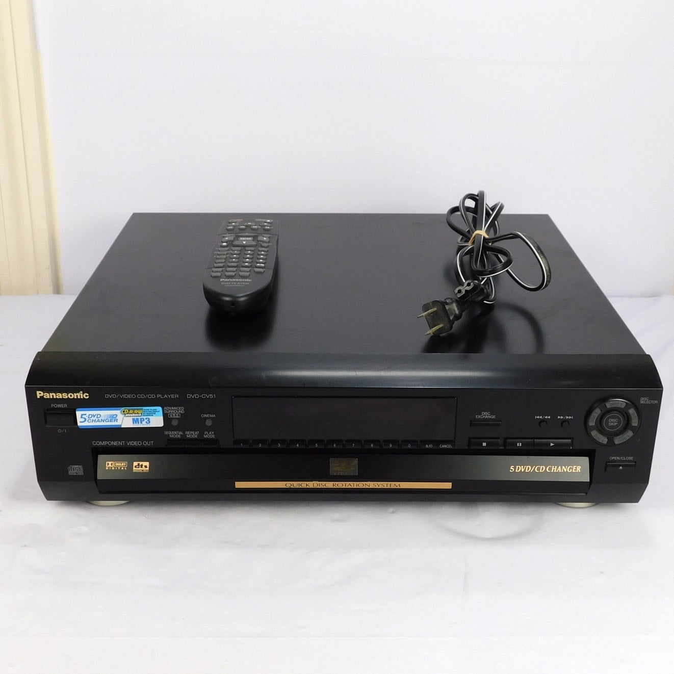 Panasonic DVD-CV51 5 Disc DVD CD Changer w/ Remote Dolby Digital DTS Tested 2001