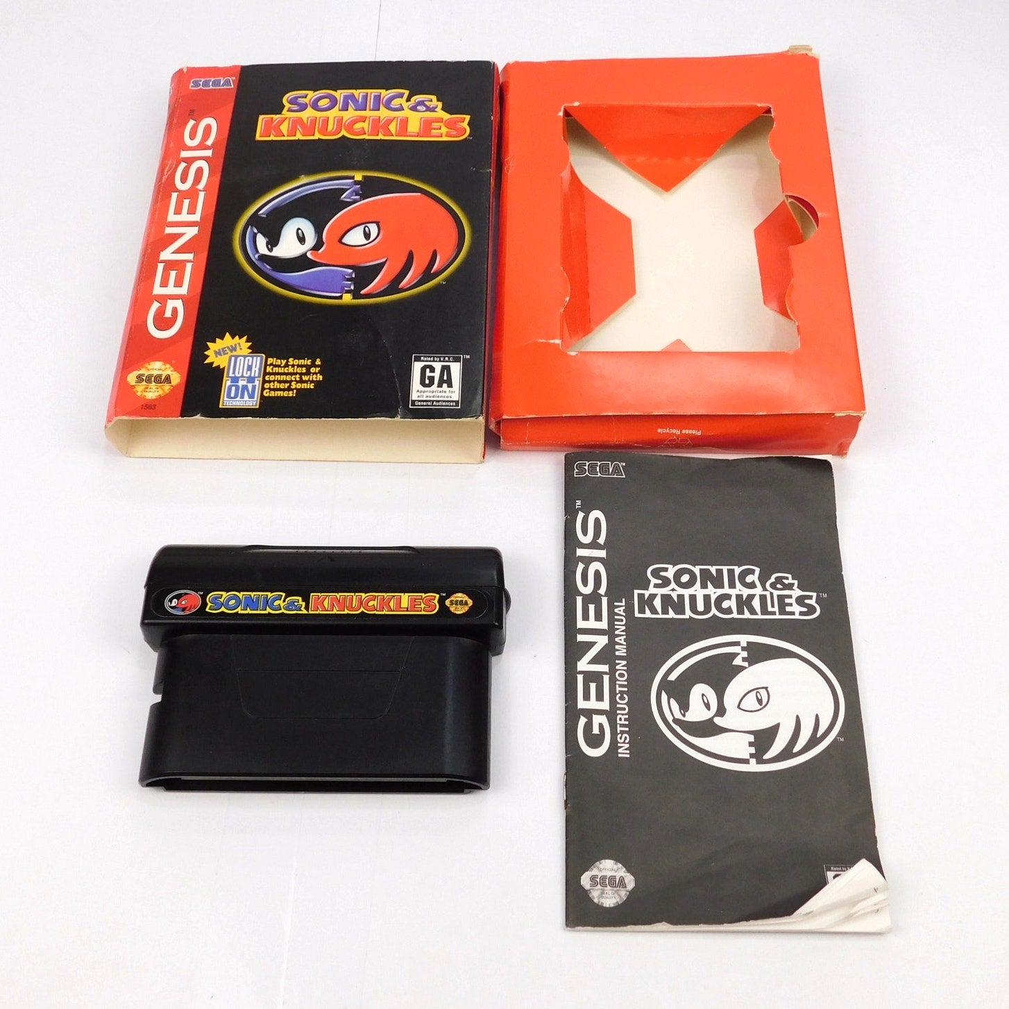 Sonic & Knuckles SEGA Genesis Complete CIB Tested Working 1994