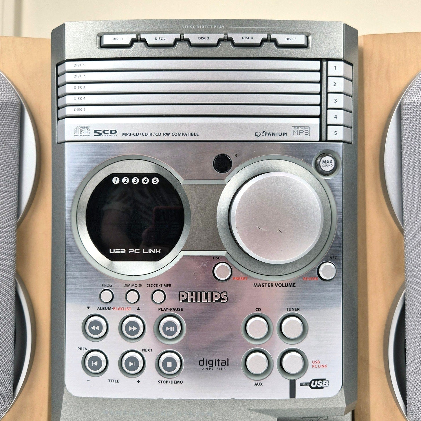 Philips MCM530 Stereo System 5 Disc CD Changer Tested Working No Remote 2005