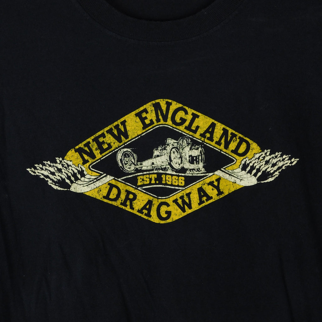 New England Dragway Retro Logo T Shirt - Size L