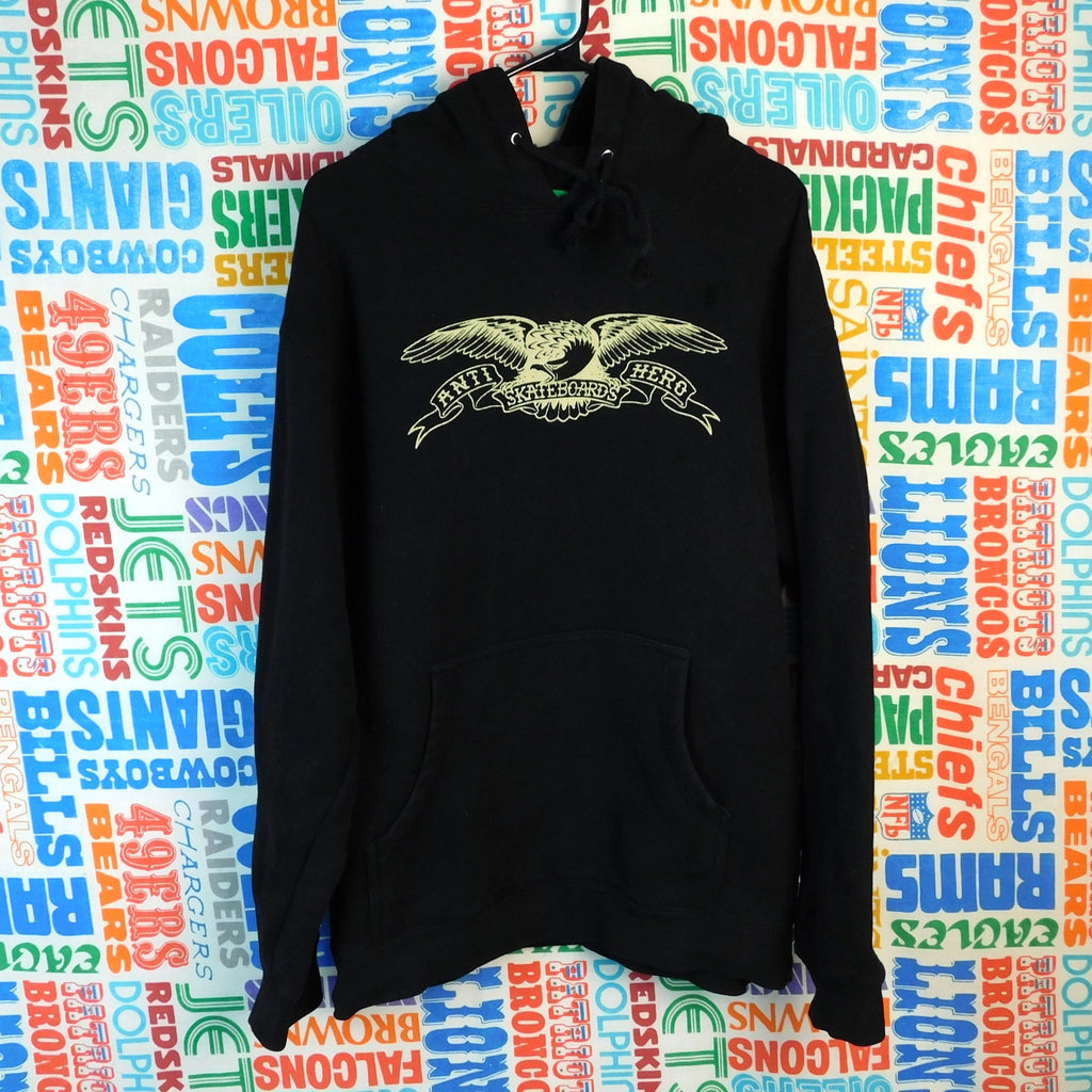 Anti Hero Skateboards Eagle Logo Hoodie Black Pullover Sweatshirt Mens Medium