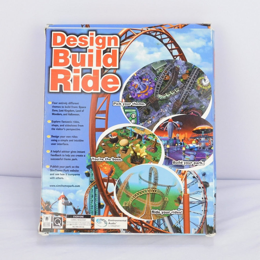 Sim Theme Park PC Big Box Complete CIB Windows 95 98 EA Bullfrog 1999