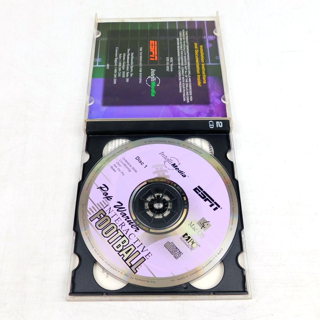 ESPN Pop Warner Interactive Football PC CD ROM Tested 2 Disc 1995 Intellimedia