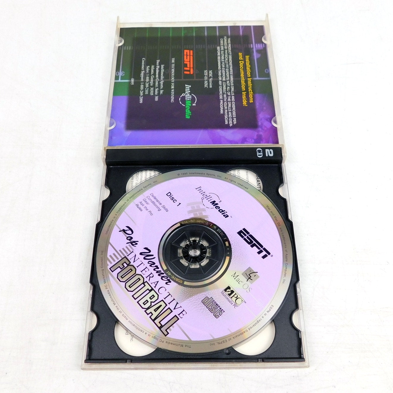 ESPN Pop Warner Interactive Football PC CD ROM Tested 2 Disc 1995 Intellimedia