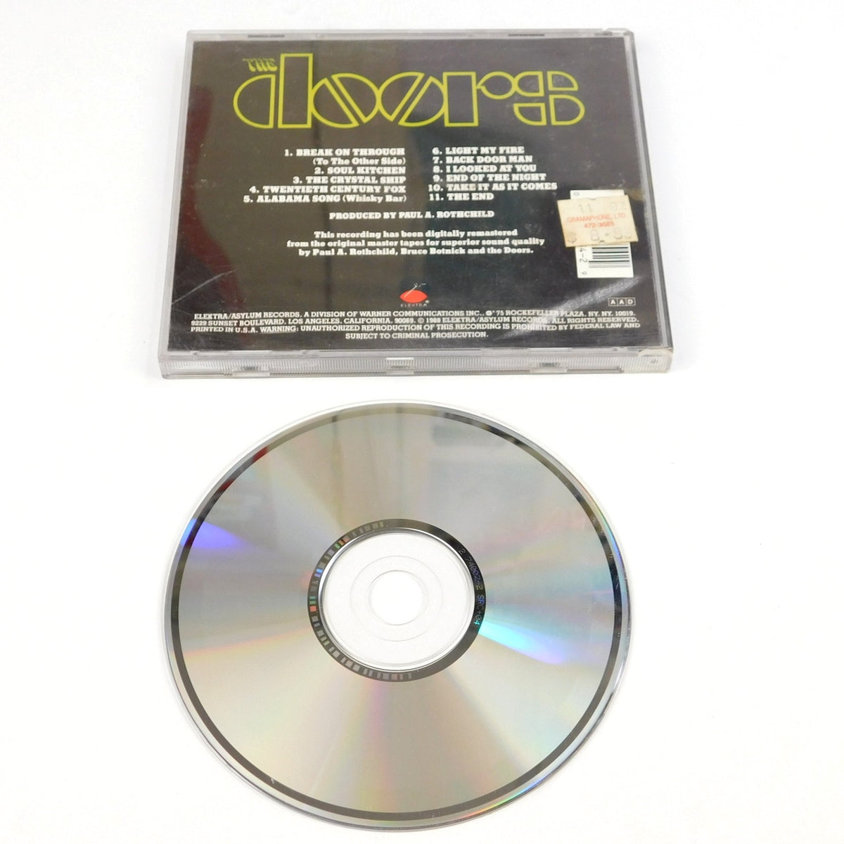 The Doors Self Titled CD 1988 Reissue Tested Elektra 74007-2