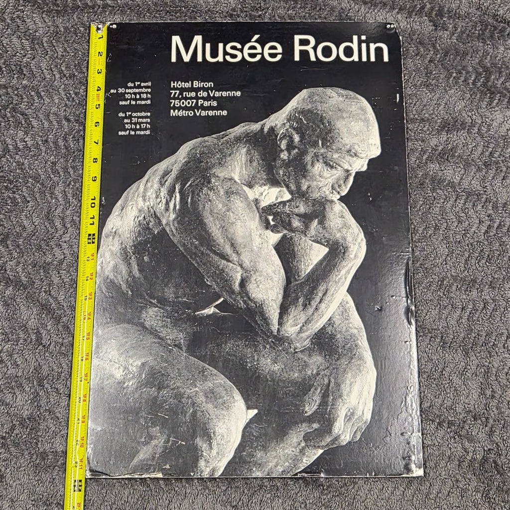 Vintage Musee Rodin Le Penseur The Thinker Paris Museum Rigid Foam Poster 16x24
