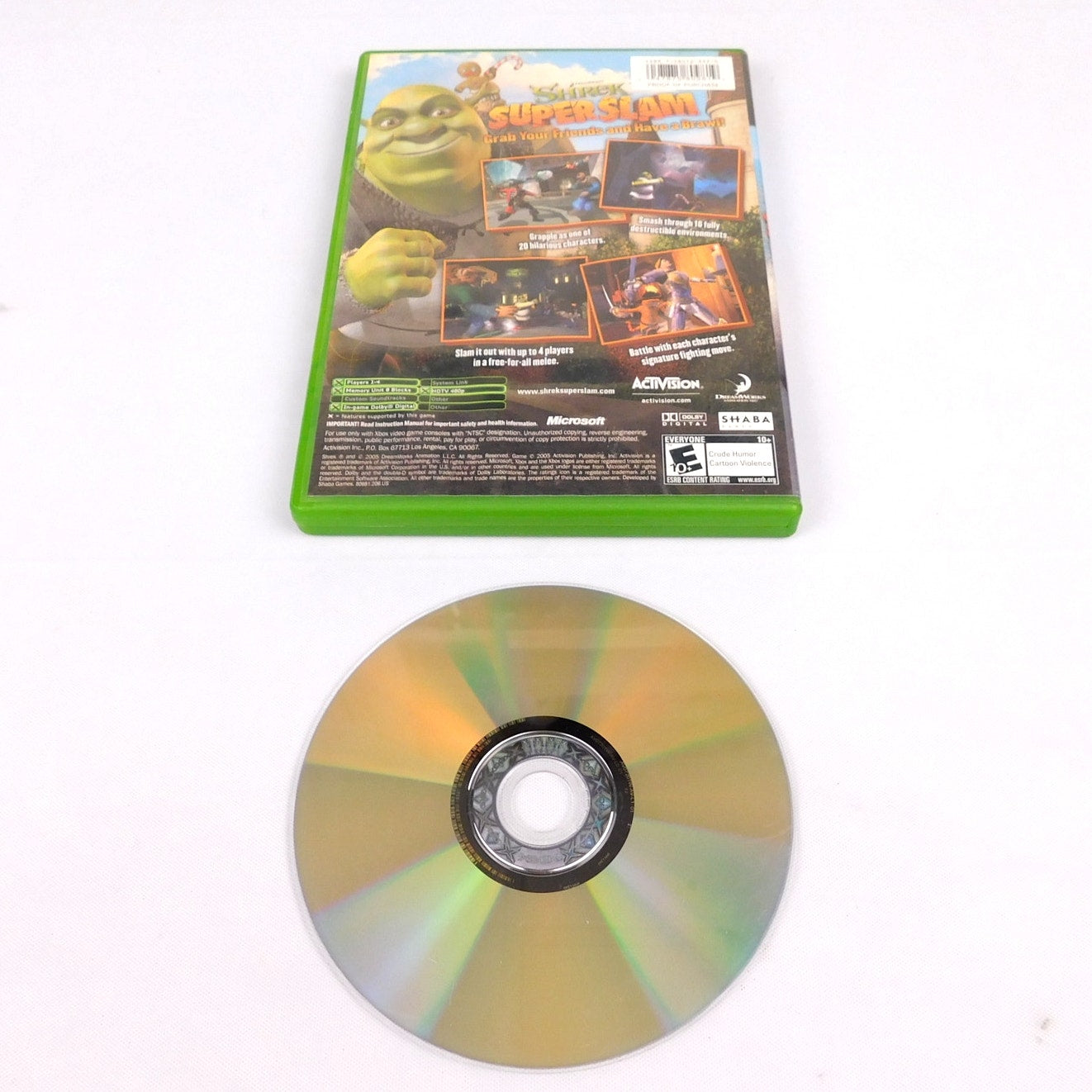 Shrek Super Slam Microsoft Xbox Original Tested Working No Manual 2005