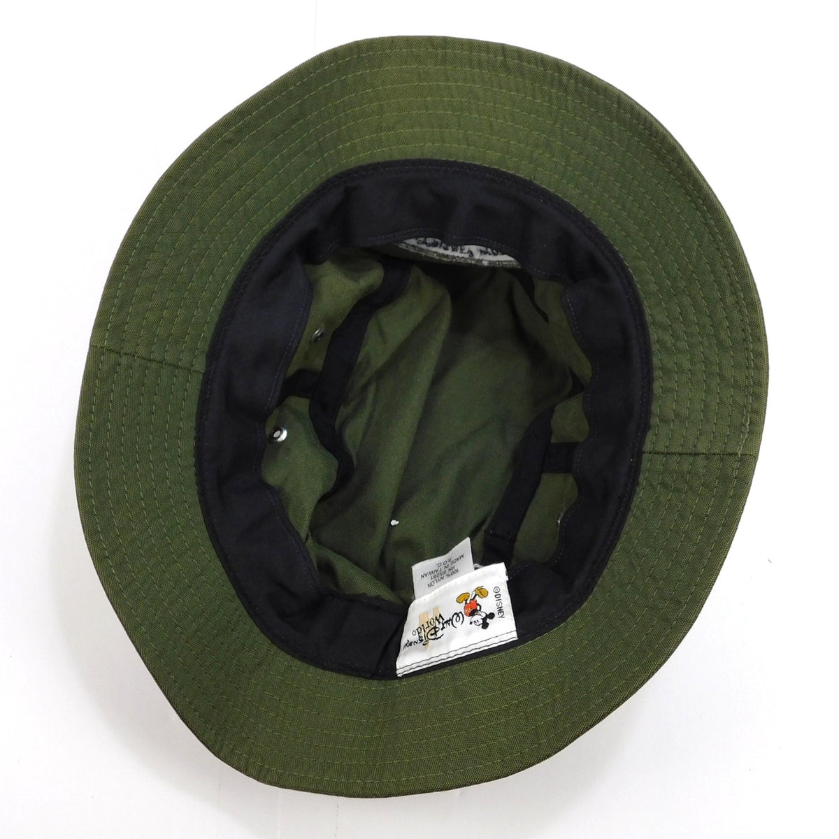 Vintage Walt Disney World Hockey Bucket Hat Mickey Mouse Green Nylon OSFA