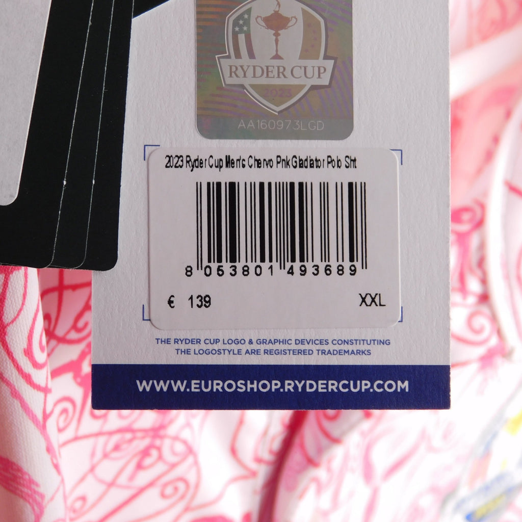 2023 Ryder Cup Chervo Marco Simone Pink Polo Shirt - Size XL, NWT