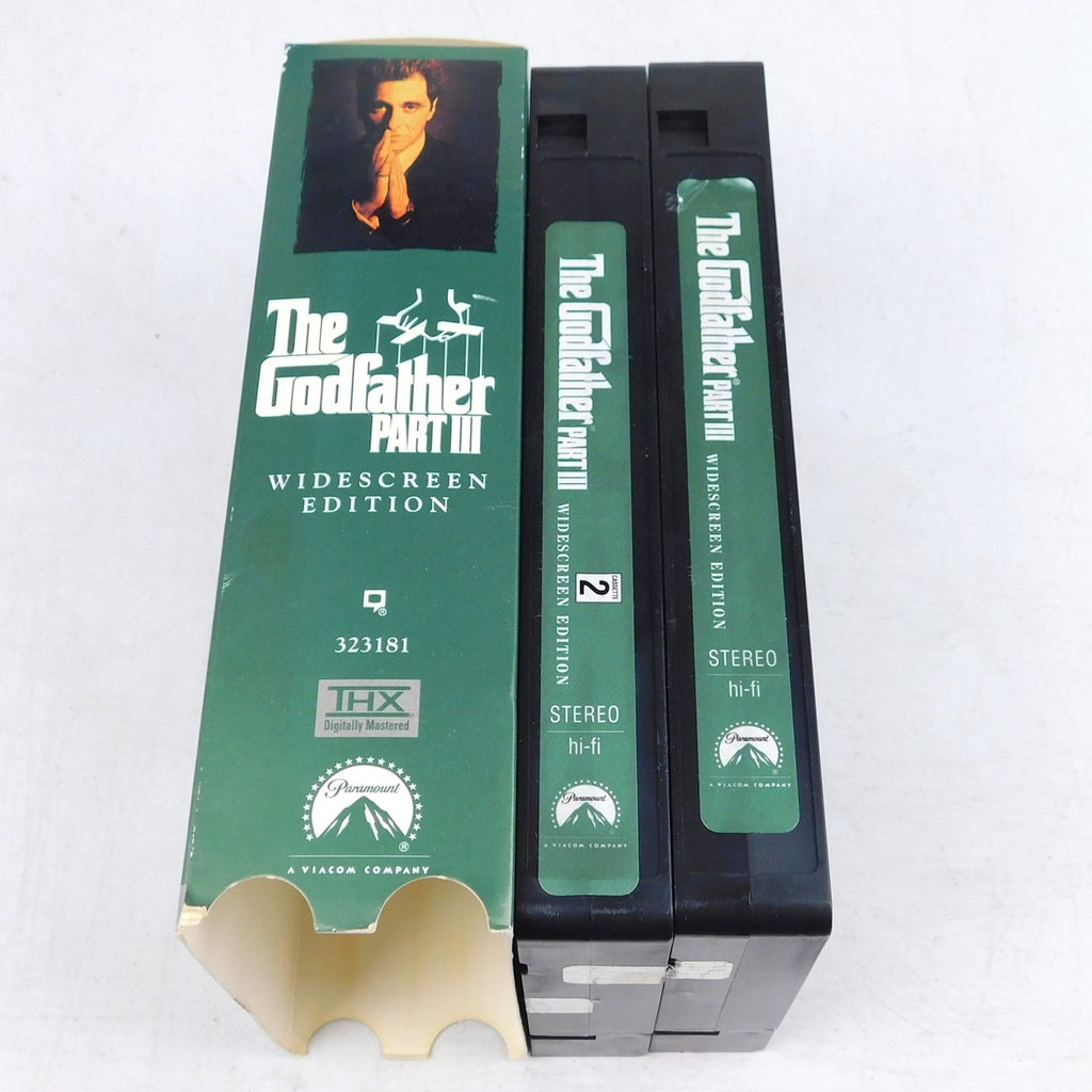 The Godfather Part 3 VHS 2 Tape Set Tested Al Pacino Widescreen 1990