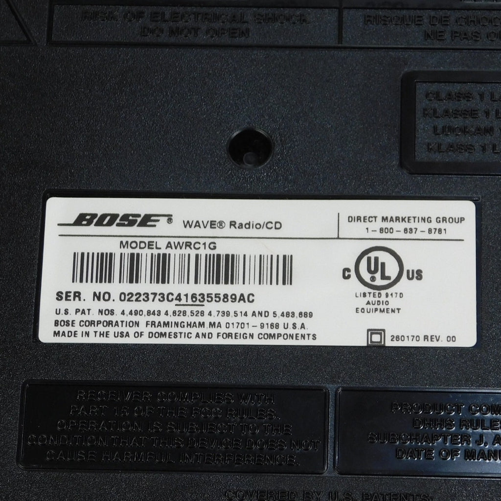 Bose Wave Radio CD Clock Model AWRC1G Tested Working No Remote Black