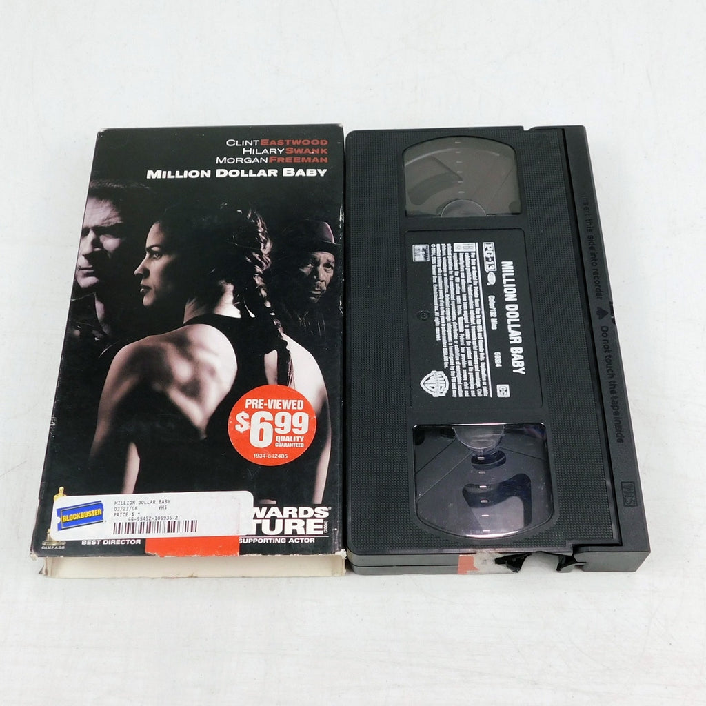 Million Dollar Baby VHS 2005 Tested Late Release Blockbuster Shell Damage