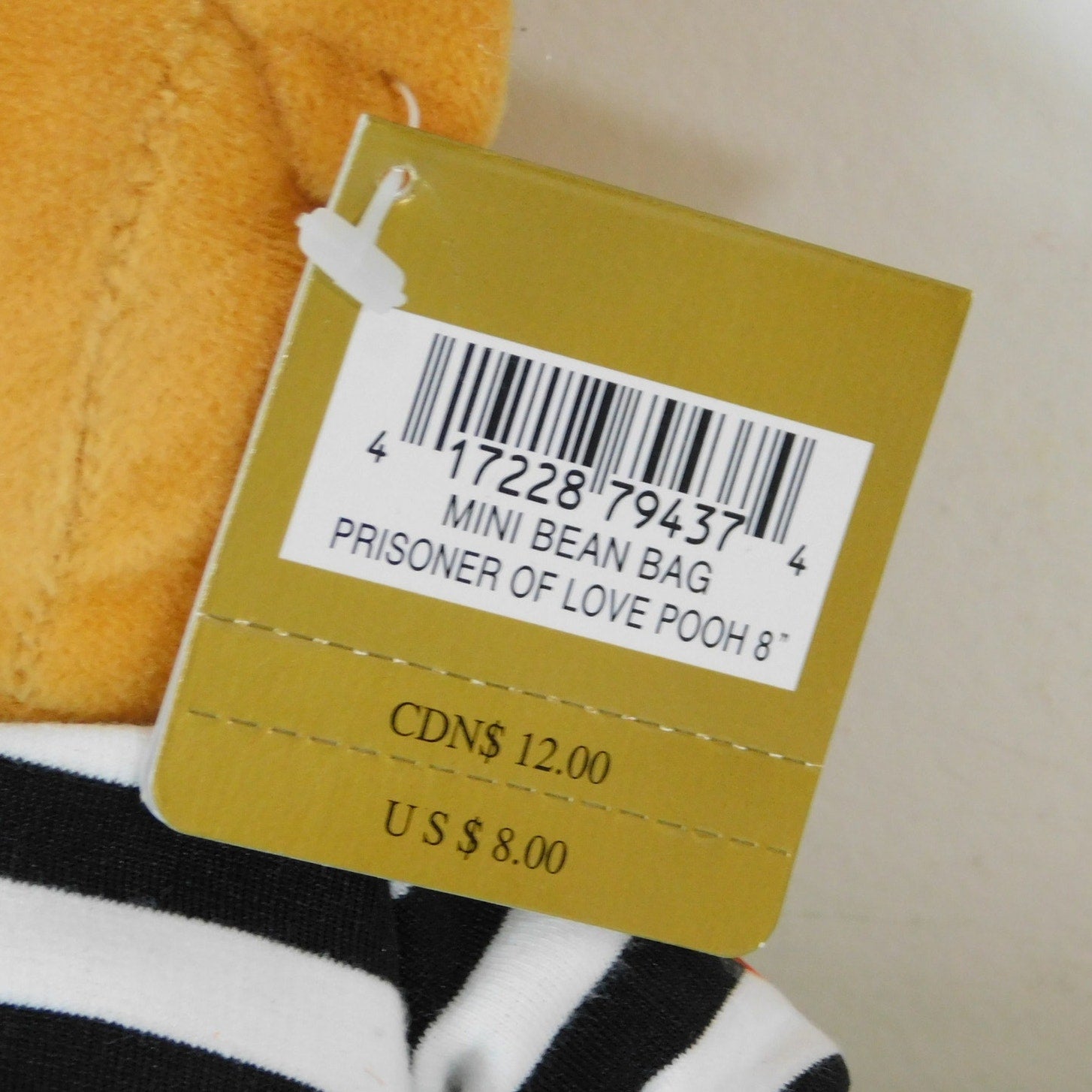 Vintage Disney Store Winnie The Pooh Prisoner Of Love Bean Bag Plush 8 Inch NWT