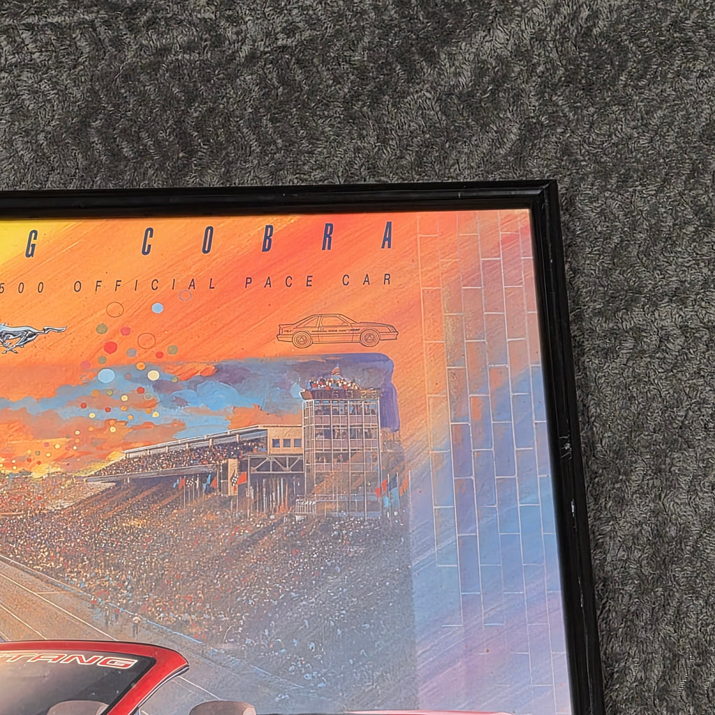 1994 Ford Mustang Cobra Indianapolis 500 Pace Car Promo Poster Framed 23x18