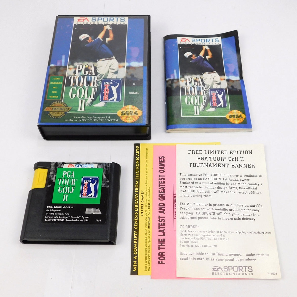 PGA Tour Golf II Sega Genesis Complete CIB Tested Working 1992