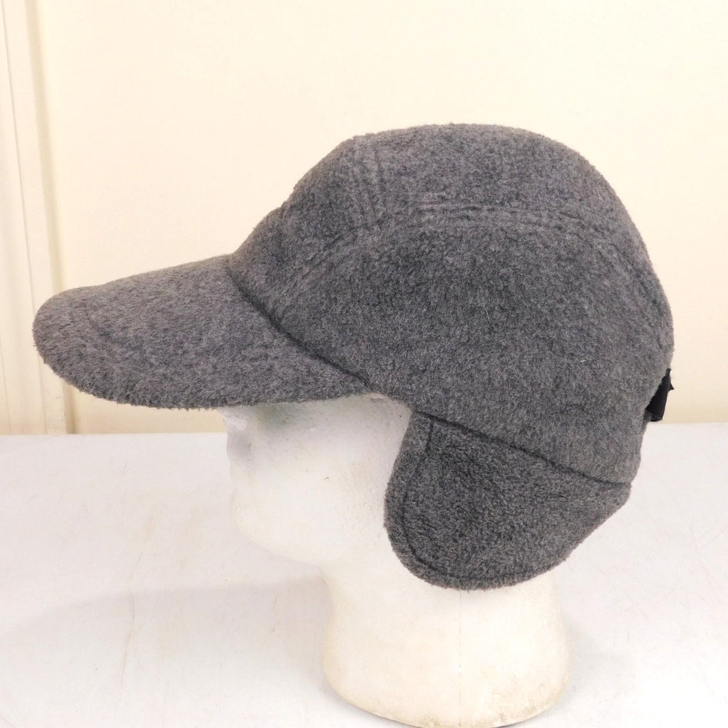 LL Bean Trapper Polartec Fleece Hat Strap Back Side Flaps Gray Size M USA Made