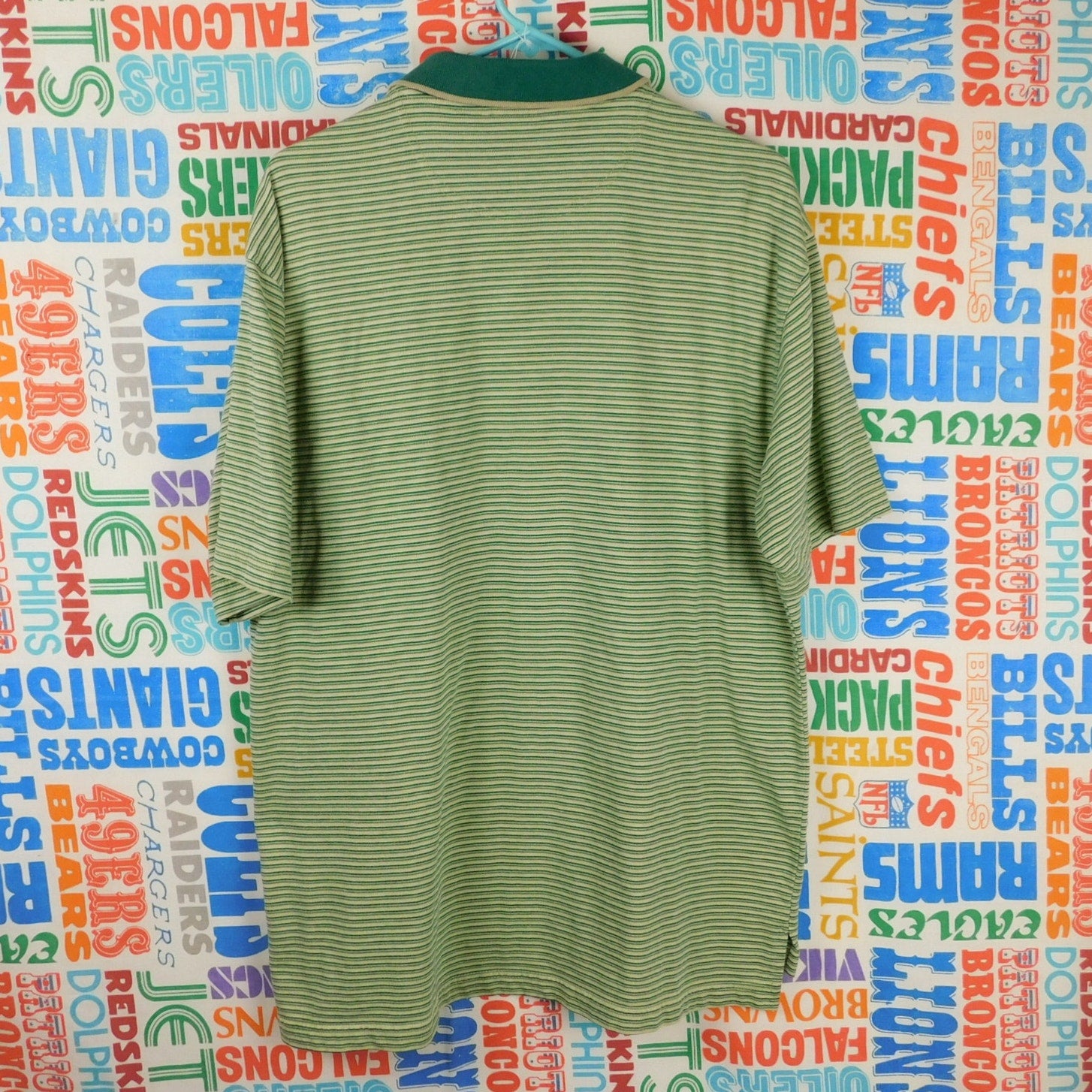 Towncraft Polo Shirt - Green/Striped - Size L