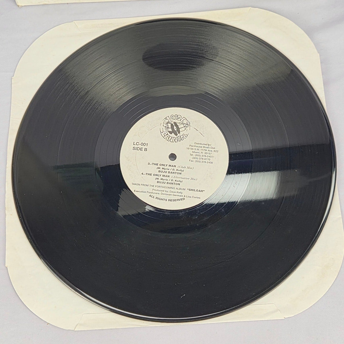 Buju Banton The Only Man Vinyl Record Promo Single 12" LC-001 Loose Cannon 1995