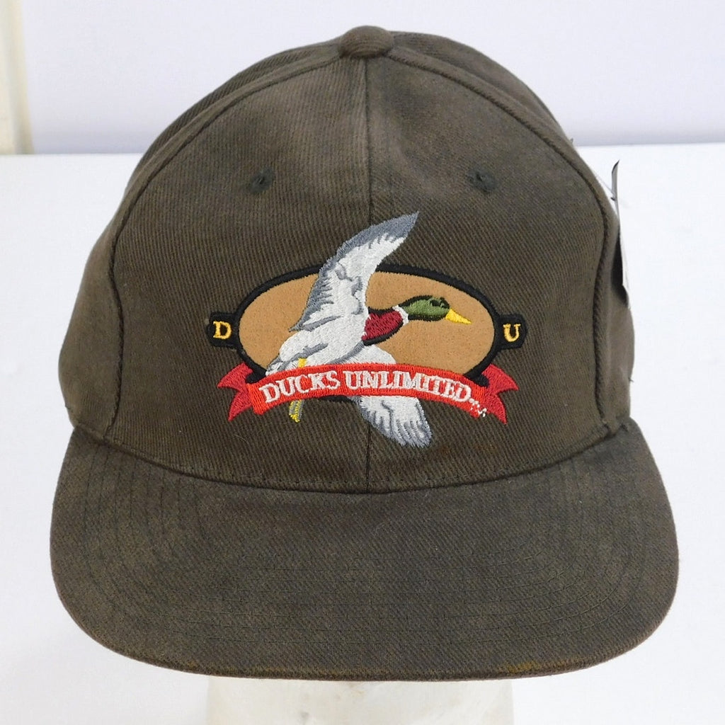 Ducks Unlimited Vintage Duck Hunting Hat Cap Brown Strapback NWT