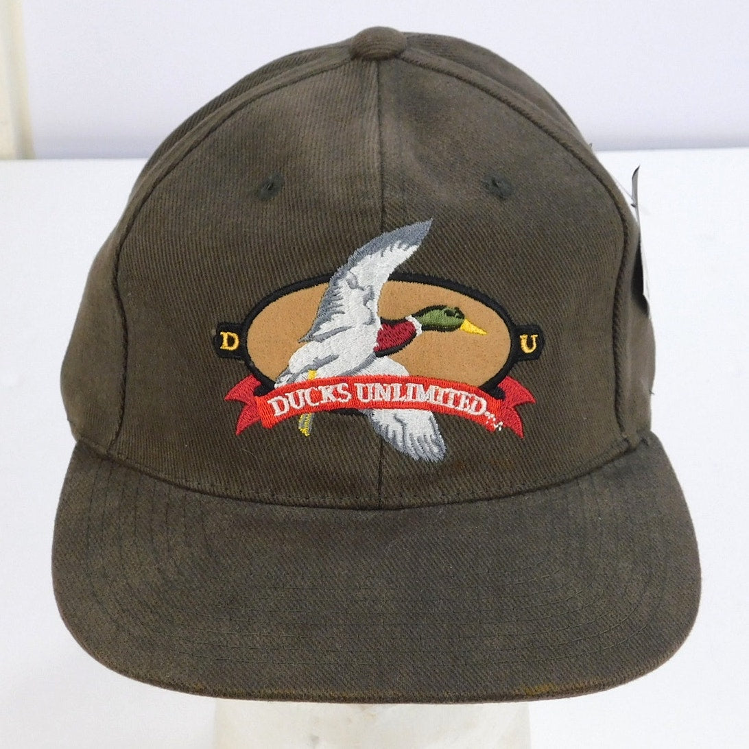Ducks Unlimited Vintage Duck Hunting Hat Cap Brown Strapback NWT