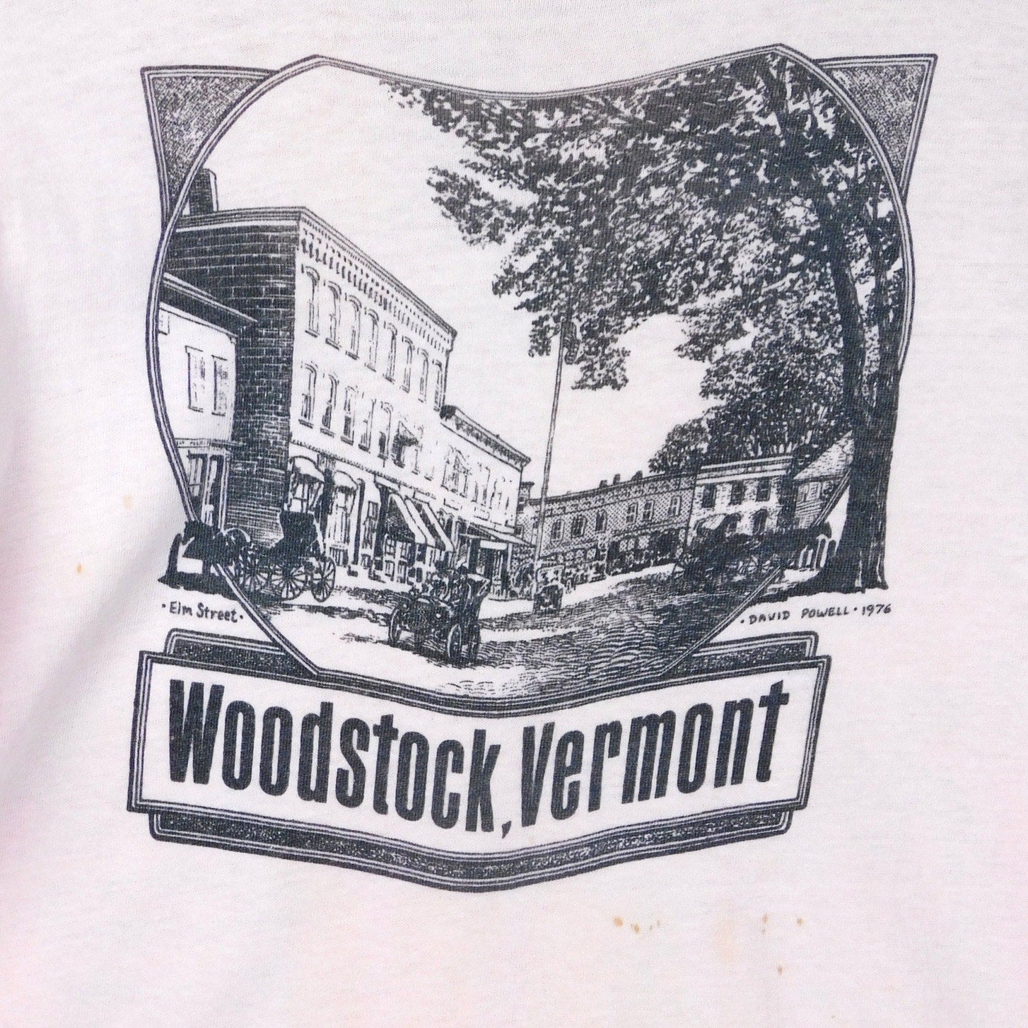80s Woodstock Vermont Graphic T Shirt - Size L