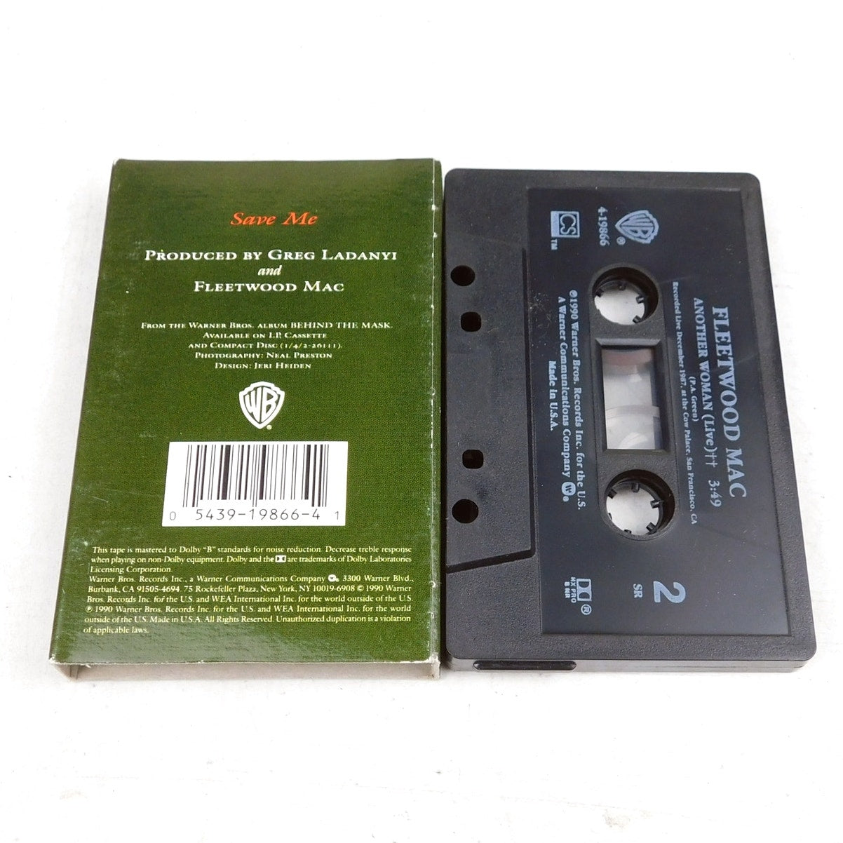 Fleetwood Mac Save Me Cassette Single Tested 1990 Warner Bros 9 19866-4