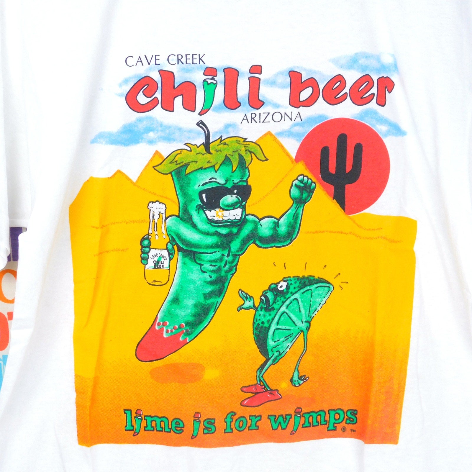 90s Cave Creek Chili Beer T Shirt (Screen Stars Best) - Size L