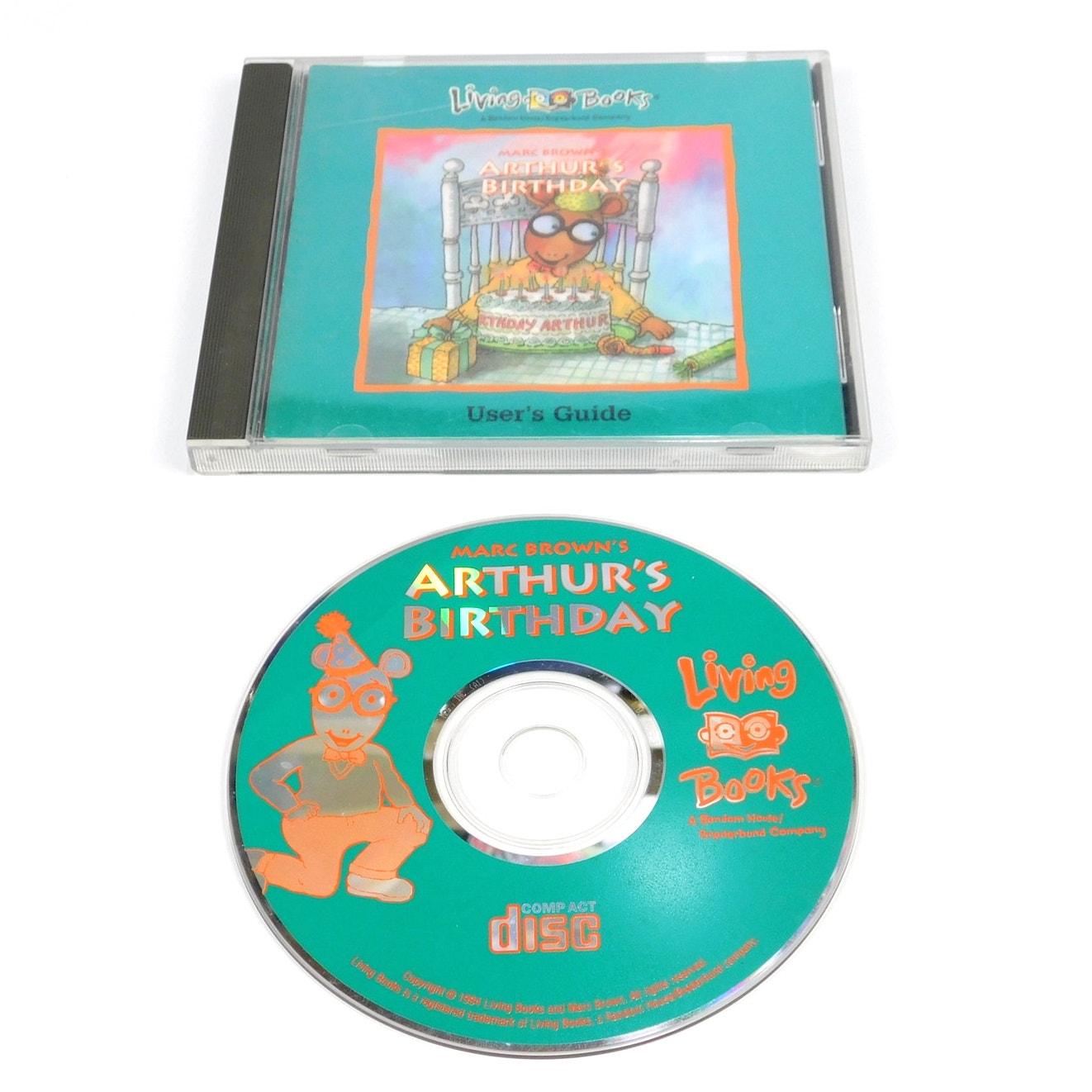 Arthur's Birthday Living Books PC CD ROM Tested Working 1994 Marc Brown Aardvark