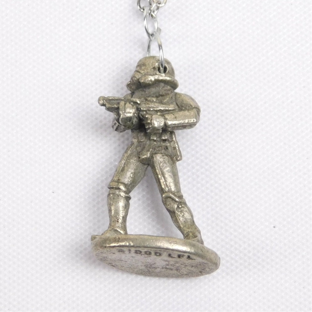Vintage Stormtrooper Necklace Star Wars Monopoly Game Piece Sterling Silver 1996