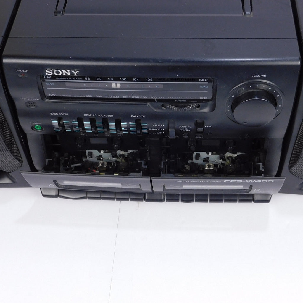Sony CFS-W455 Dual Cassette Portable Stereo Boombox Radio Fully Tested 1994