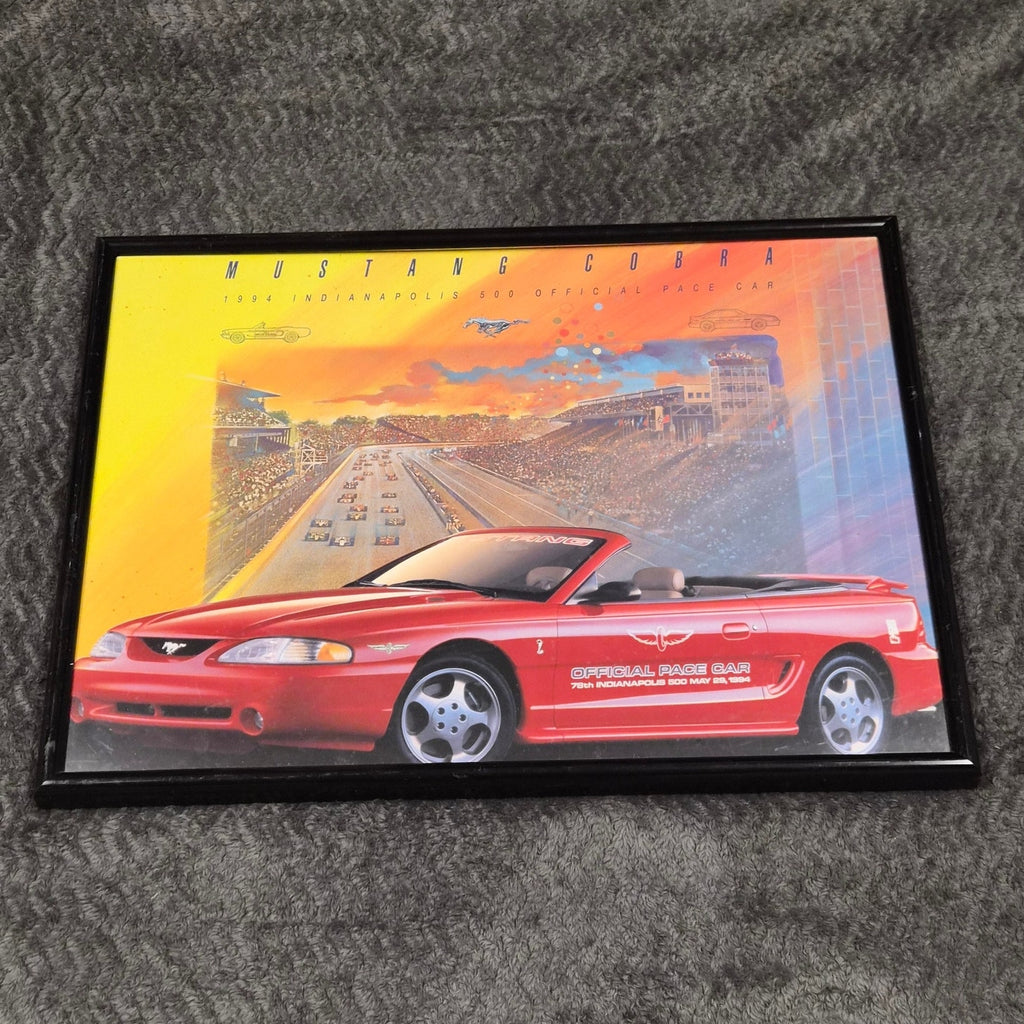 1994 Ford Mustang Cobra Indianapolis 500 Pace Car Promo Poster Framed 23x18