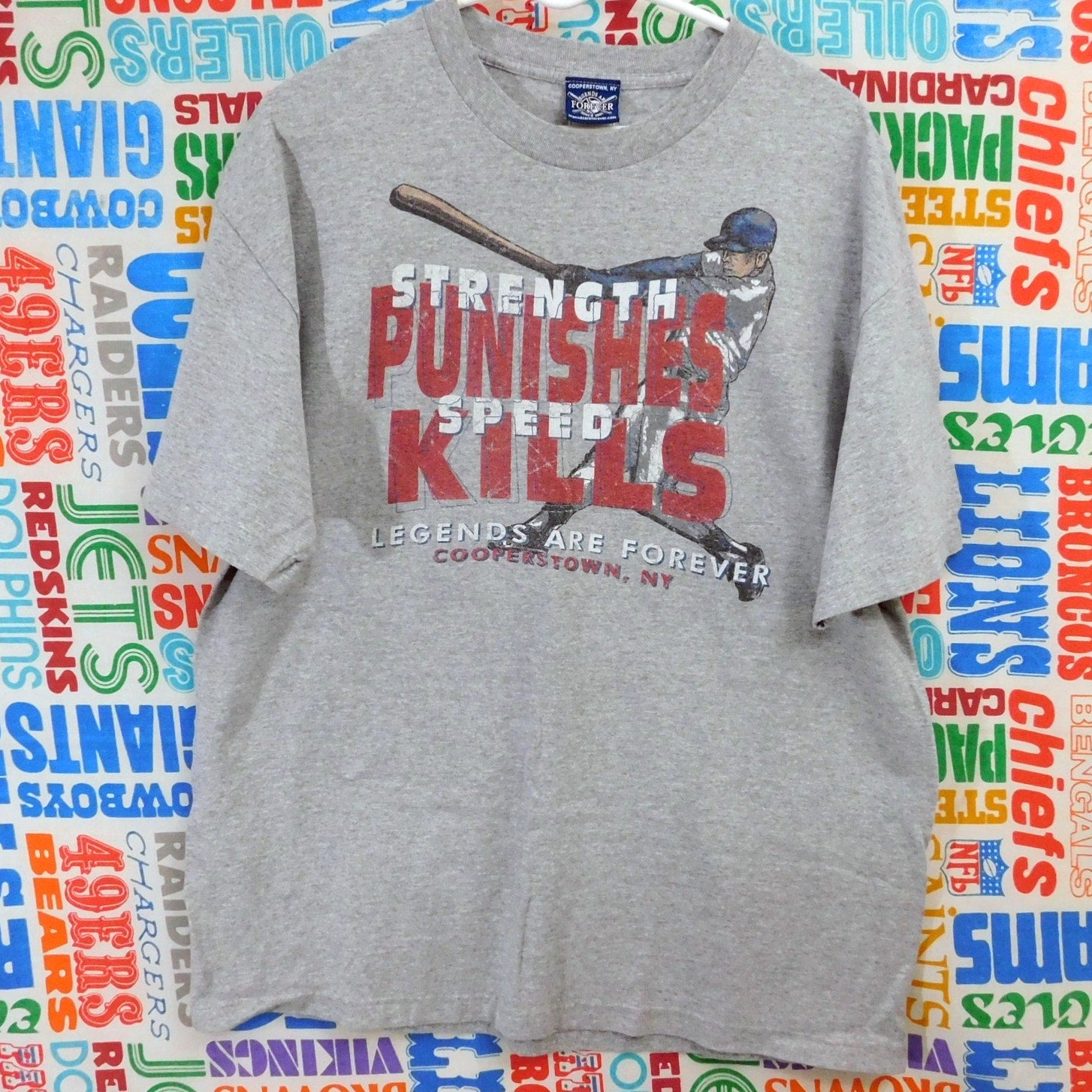 Y2K Legends Are Forever Cooperstown Baseball T Shirt - Size XL