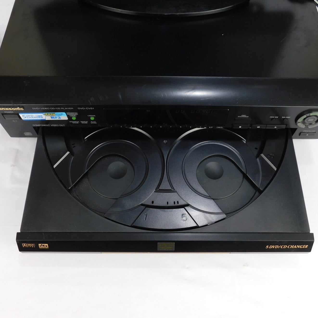 Panasonic DVD-CV51 5 Disc DVD CD Changer w/ Remote Dolby Digital DTS Tested 2001