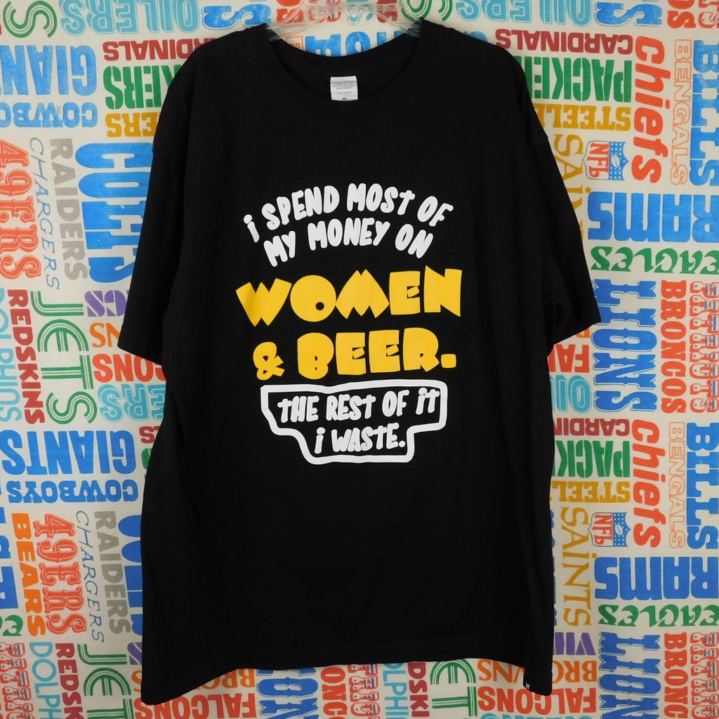 I Spend My Money on Women & Beer T Shirt - Size XL