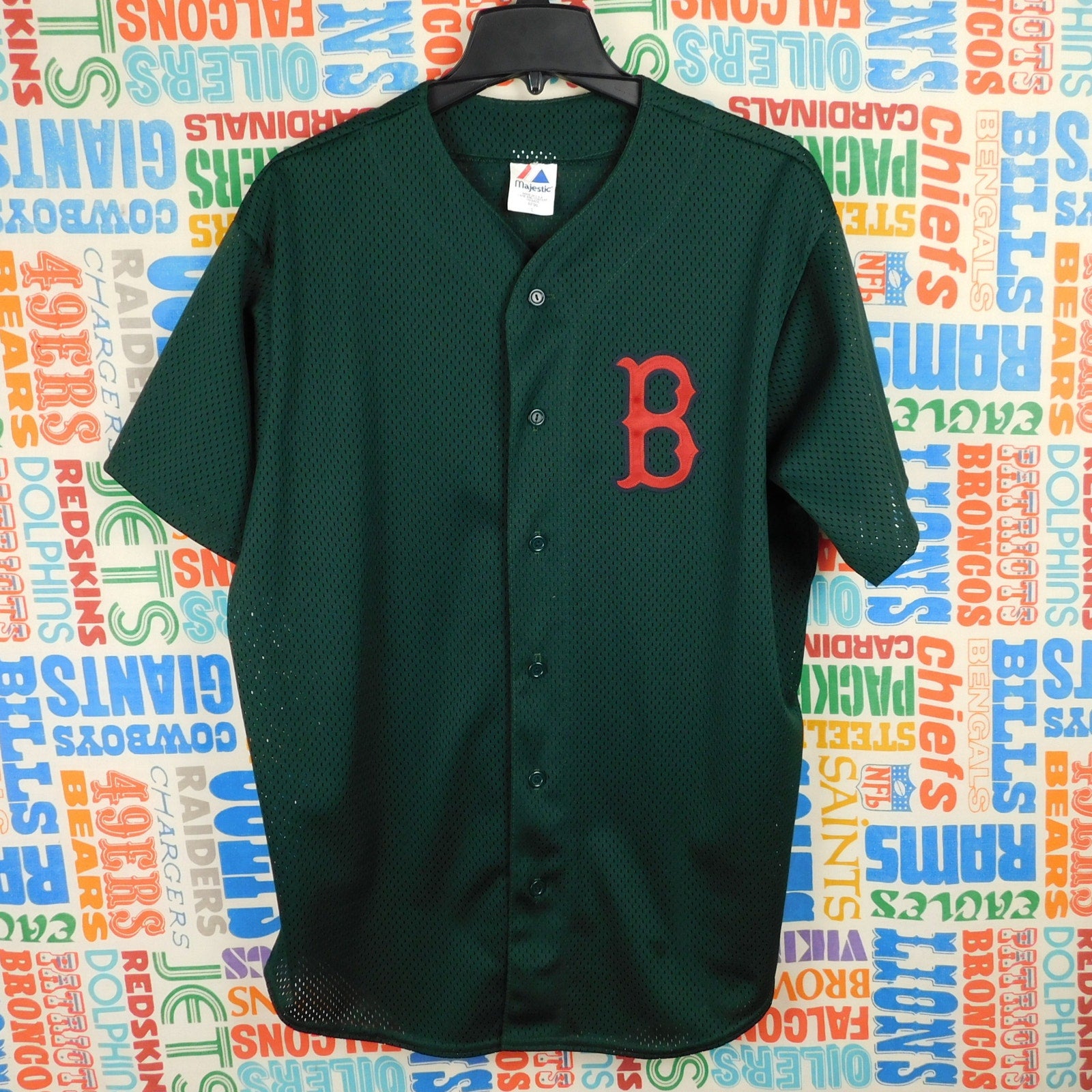 90s Boston Red Sox Forest Green Mesh Jersey - Size L