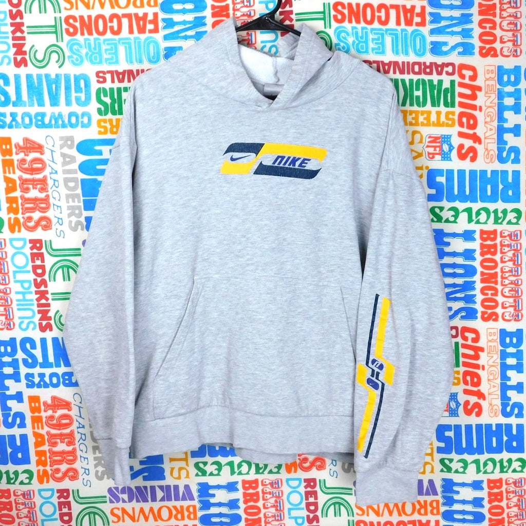 Y2K Nike Silver Tag Slanted Box Logo Hoodie - Size XL