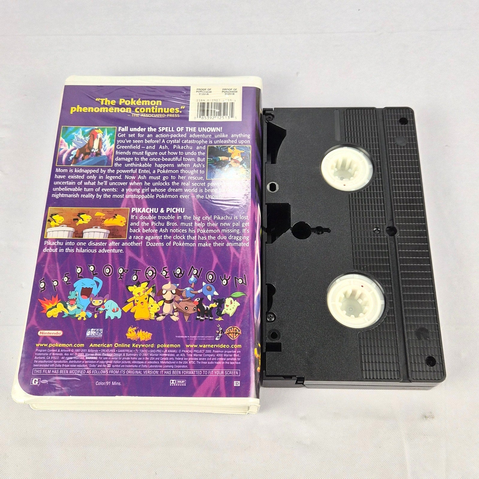 Pokemon The Movie 3 VHS Tested 2001 Warner Home Video Entei Spell Of The Unown