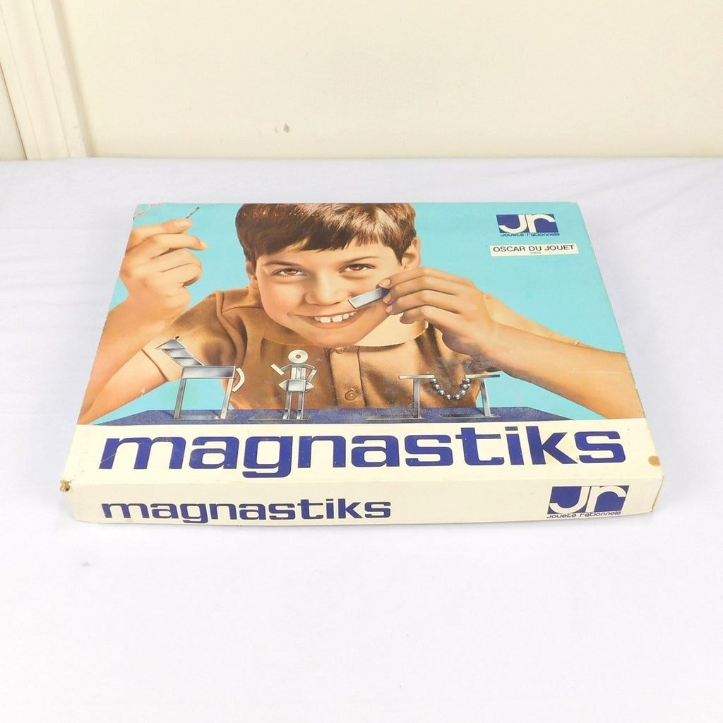 Vintage JR Magnastiks Magnetic Construction Toy Set w/ Box and Manual 1968