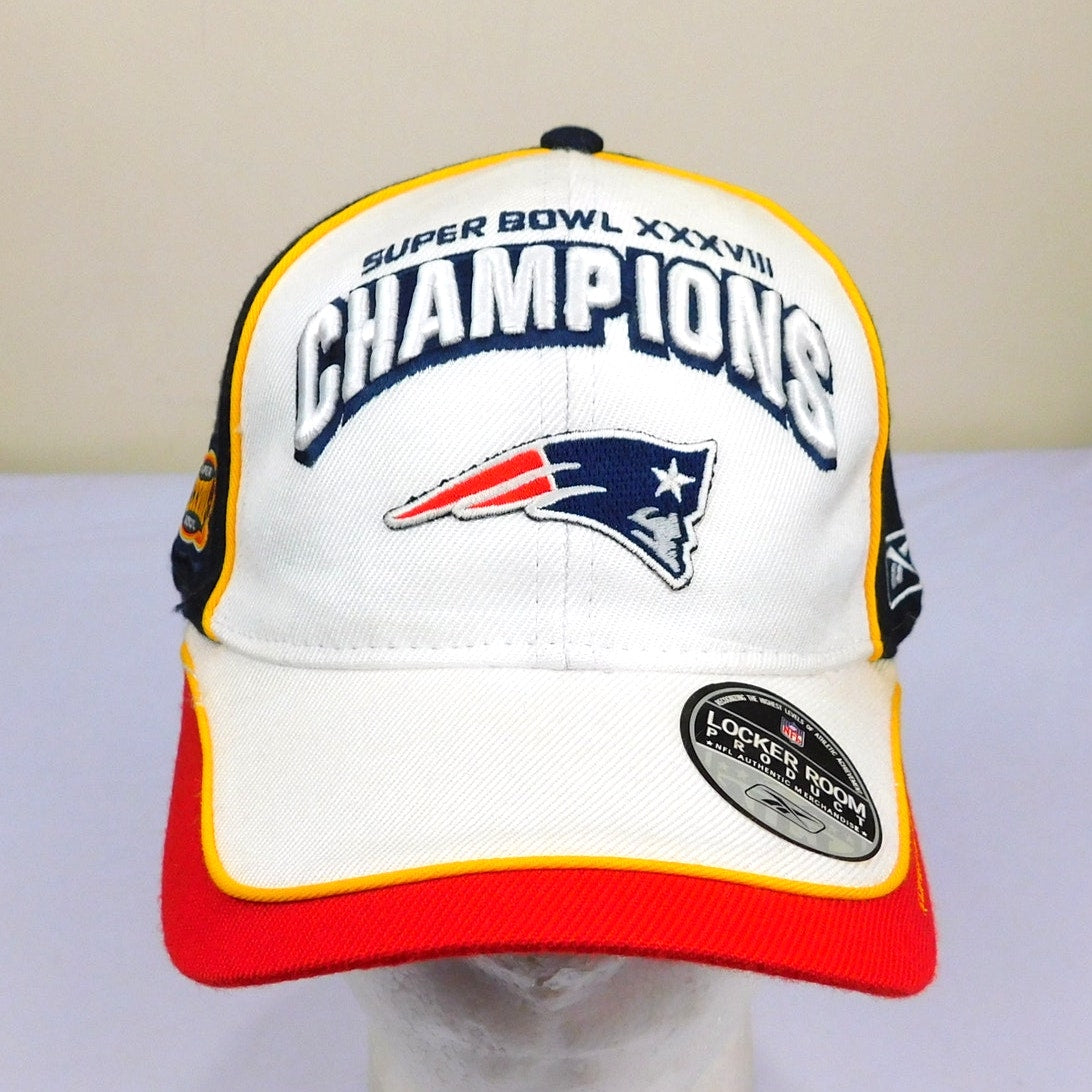 New England Patrios Super Bowl 38 Champs Locker Room Hat - Adjustable