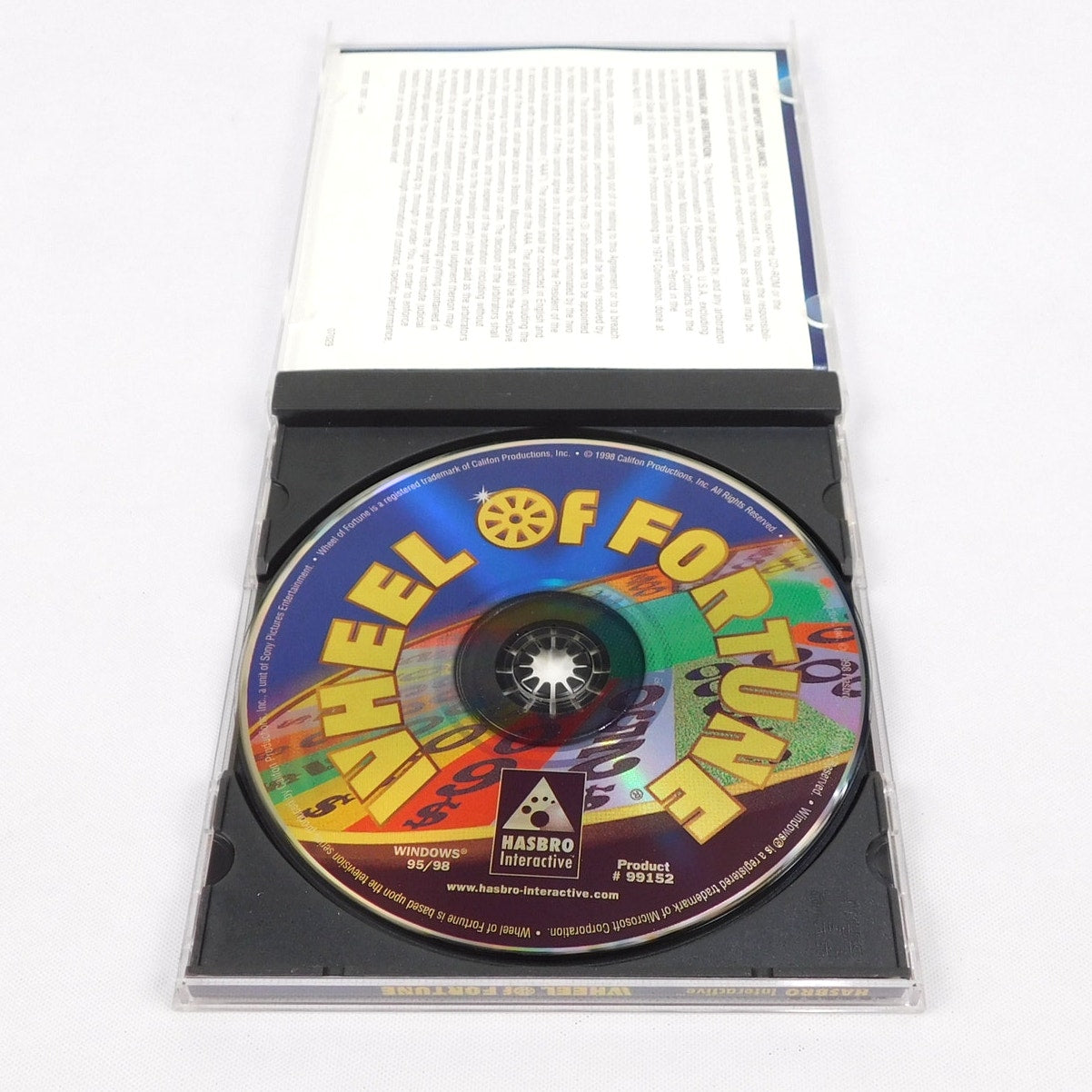 Wheel Of Fortune PC CD ROM Game Tested 1998 Hasbro Interactive Complete In Case