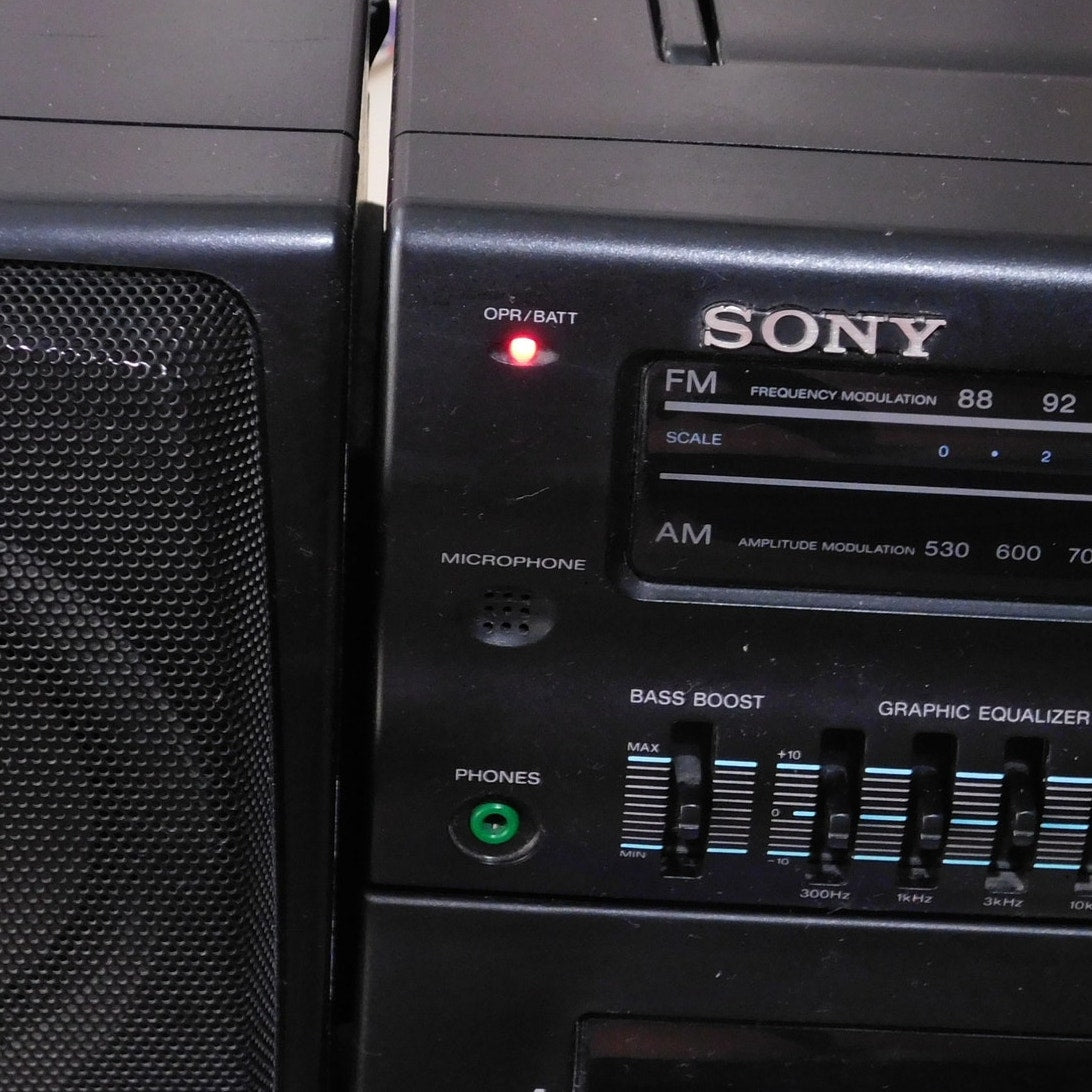 Sony CFS-W455 Dual Cassette Portable Stereo Boombox Radio Fully Tested 1994
