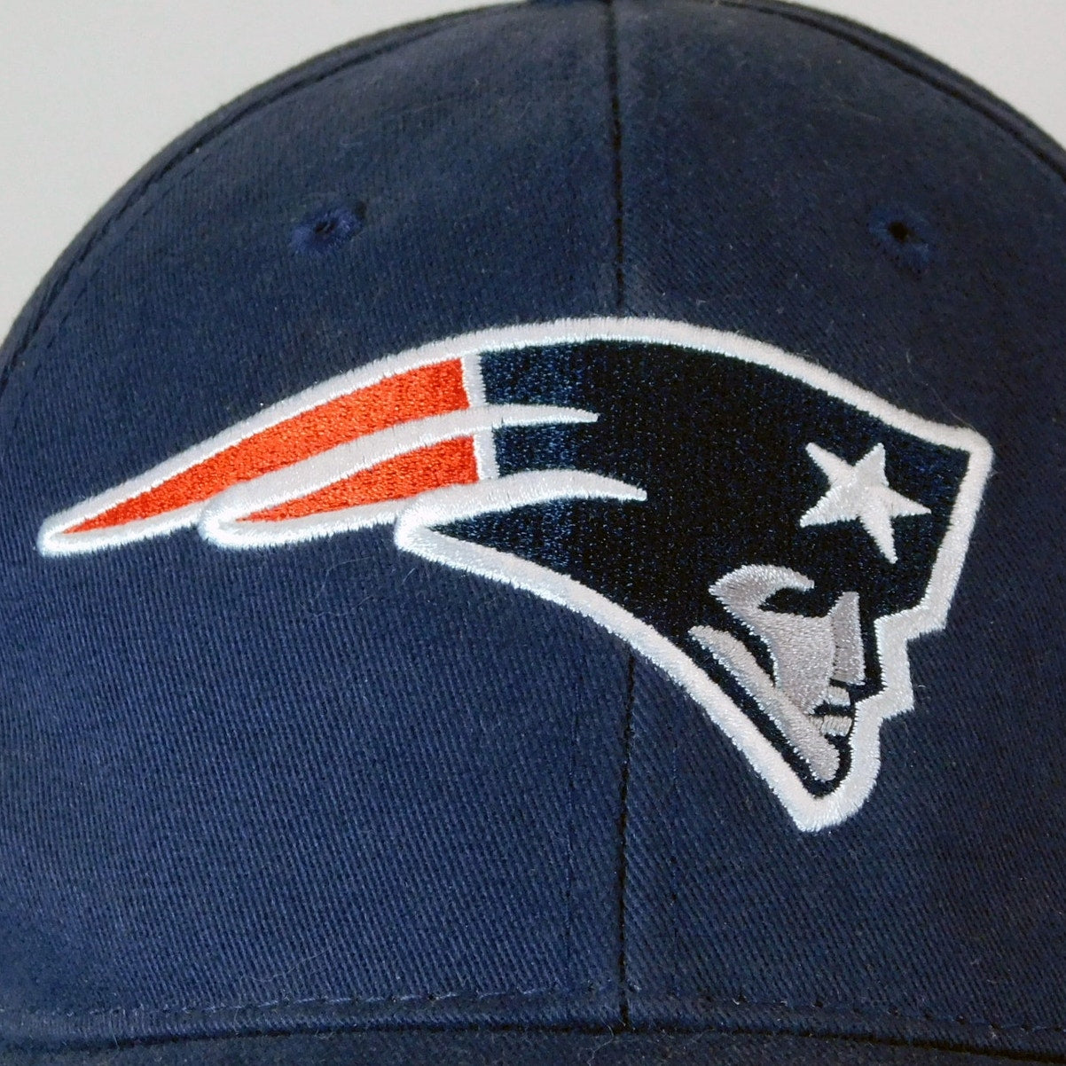 New England Patriots Hat Adjustable Hook And Loop Blue Flying Elvis Logo