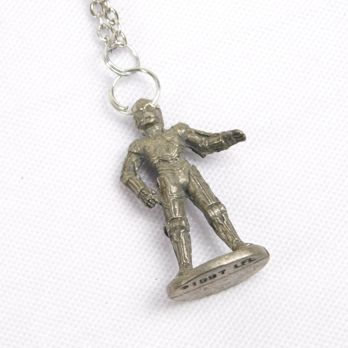 Vintage C-3PO Necklace Star Wars Monopoly Game Piece Sterling Silver 1997