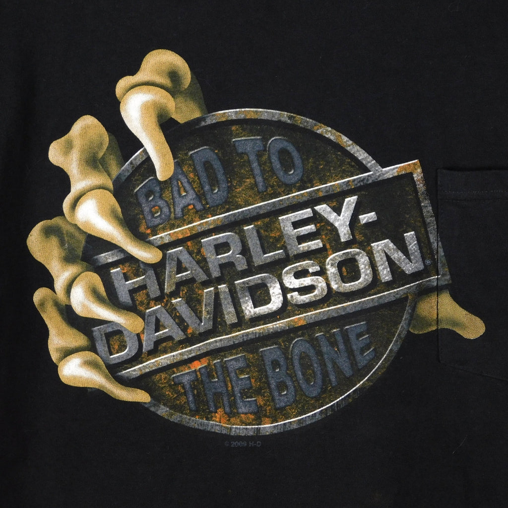 Harley Davidson Bad To The Bone Warr's London Pocket Tee - Size M