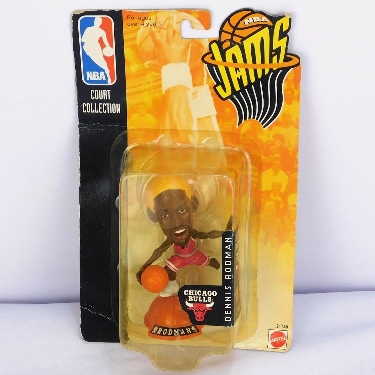 Vintage Dennis Rodman NBA Jams Figure 1998 Court Collection Sealed 3" Mattel