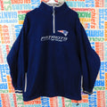 Y2K New England Patriots 1/4 Zip Spellout Fleece - Size L