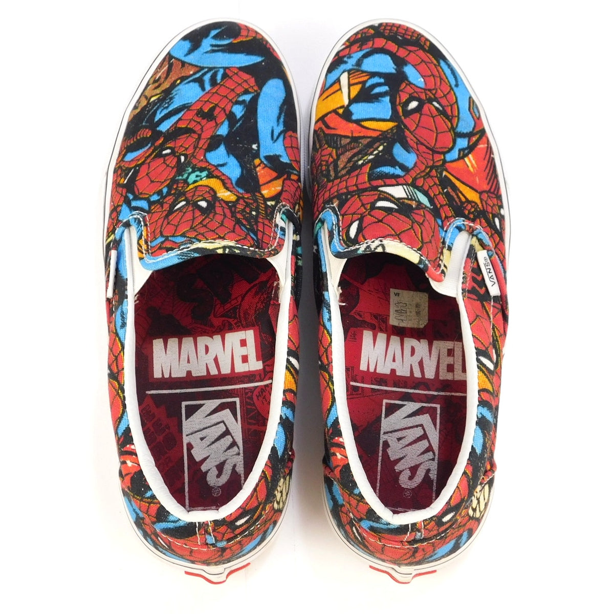 Vans x Marvel Spider-Man Classic Slip-On Comic Print Shoes Mens 8.5 Womens 10