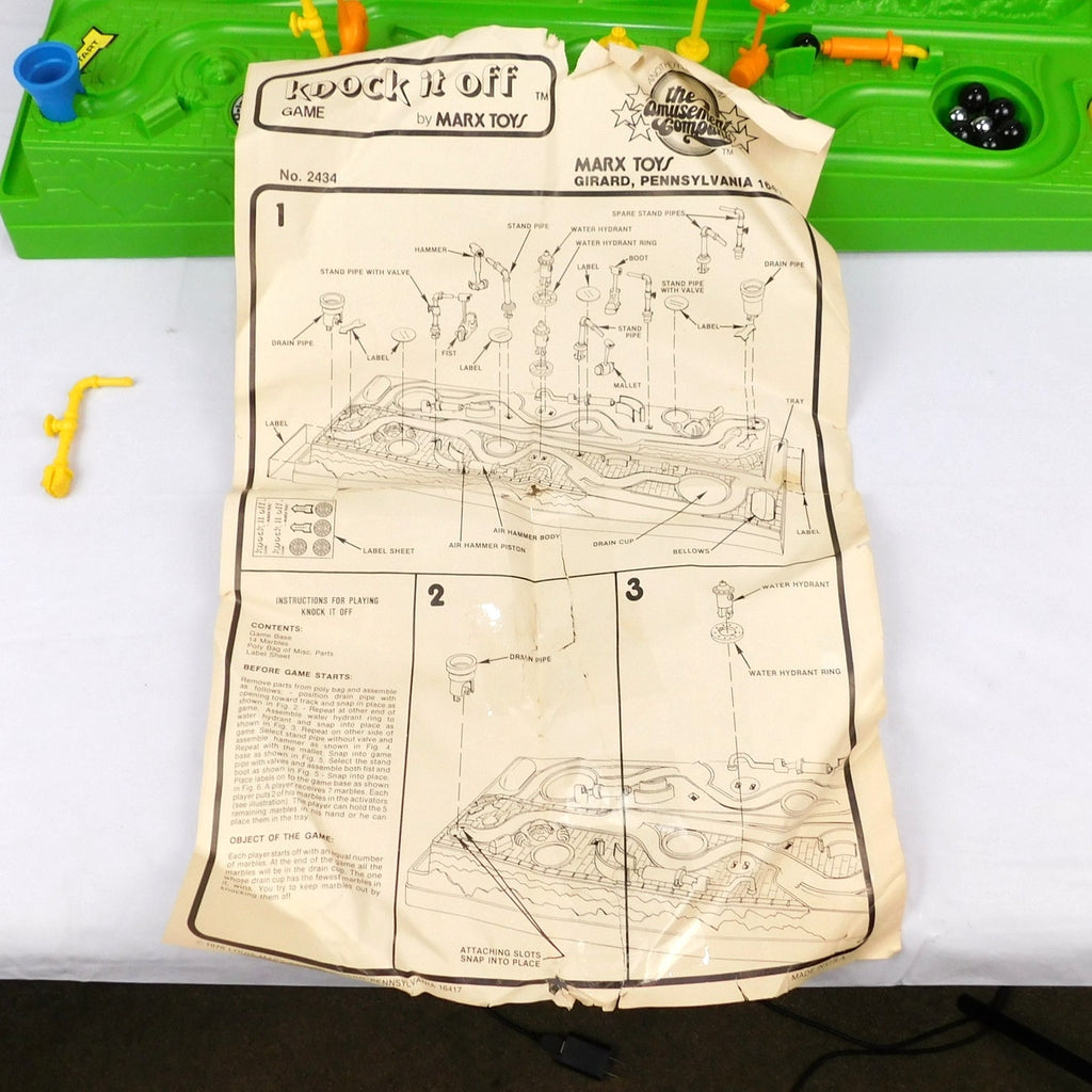 Vintage Knock It Off Marble Game 1978 Marx Toys Complete Except 1 Drain Pipe