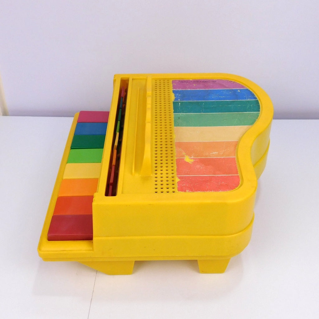 Vintage Fisher Price Grand Piano 1986 Yellow Rainbow Keys 2201 Tested