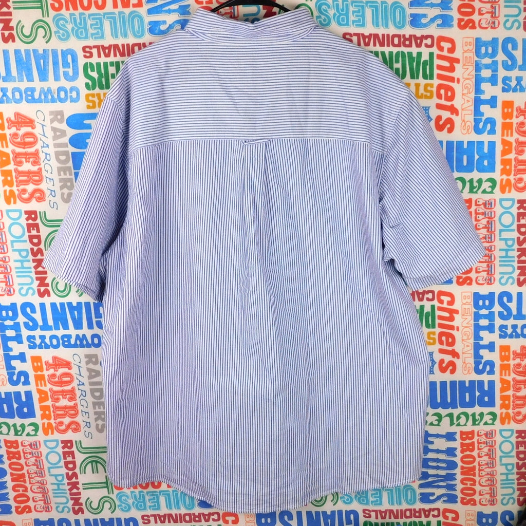 Chaps Seersucker Short Sleeve Button Down Shirt - Size 2XL